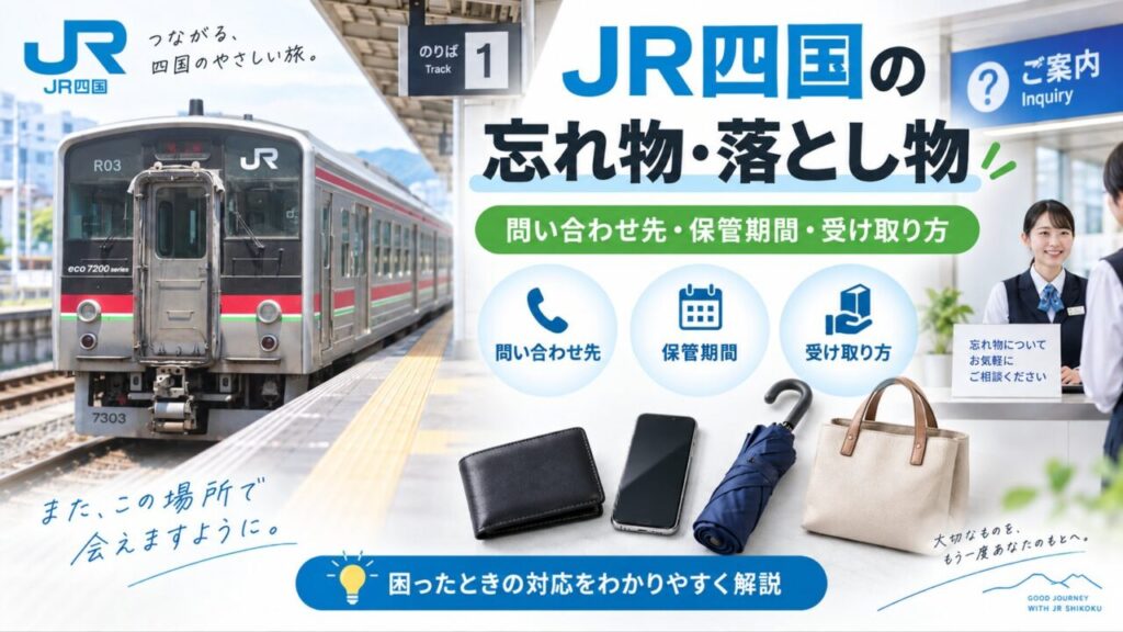 JR四国の忘れ物・落とし物の問い合わせ先・保管期間・受け取り方を案内するアイキャッチ画像