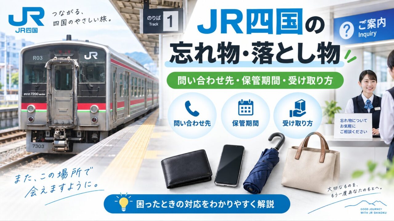 JR四国の忘れ物・落とし物の問い合わせ先・保管期間・受け取り方を案内するアイキャッチ画像