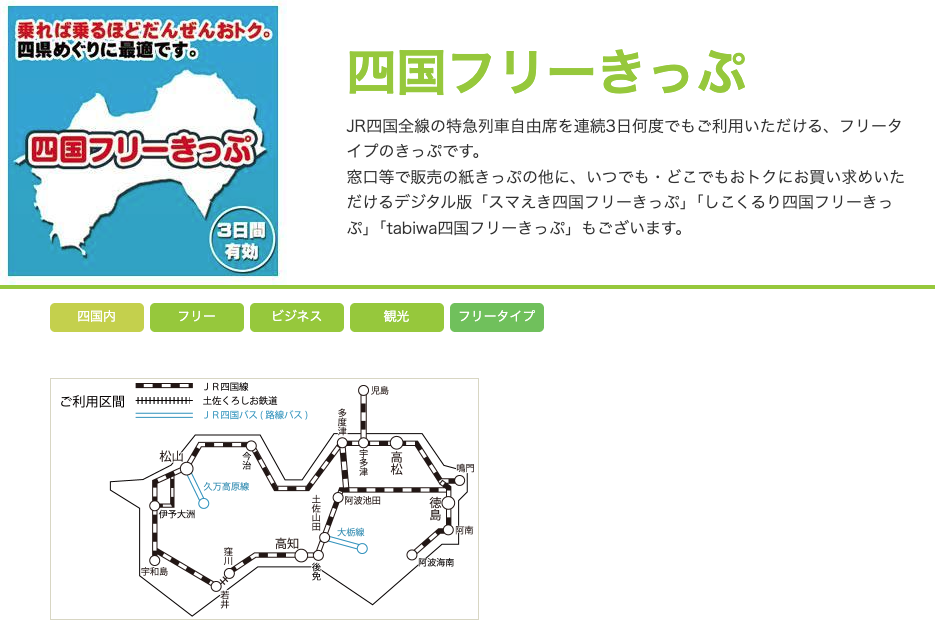 JR四国が発売する各種フリーきっぷでお得に乗る方法