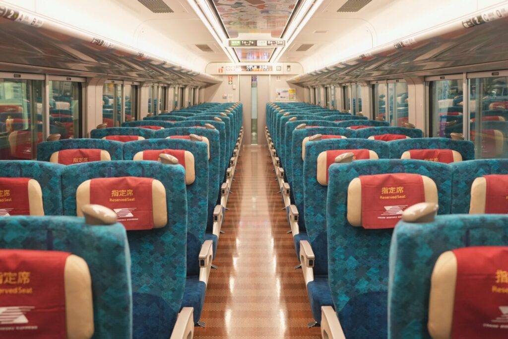 自由席でも車内設備は同じ仕様