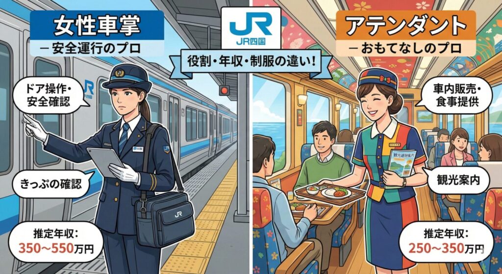 観光列車アテンダントとの違い