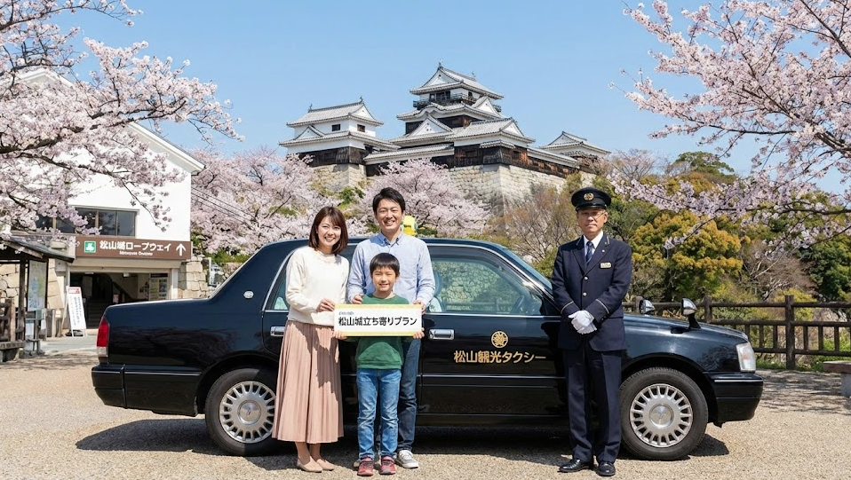 観光タクシーで松山城に立ち寄るプラン