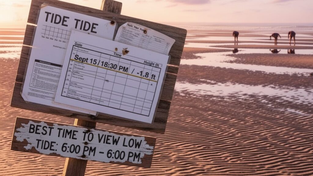 干潮時間は17：00〜18：00で背景も夕方に