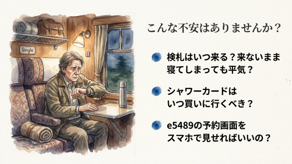 サンライズ瀬戸の検札はいつ?タイミングと切符の注意点を解説 1 サンライズ瀬戸乗車時の不安リスト:検札タイミング、就寝時の対応、シャワーカード購入時期、スマホ画面の有効性