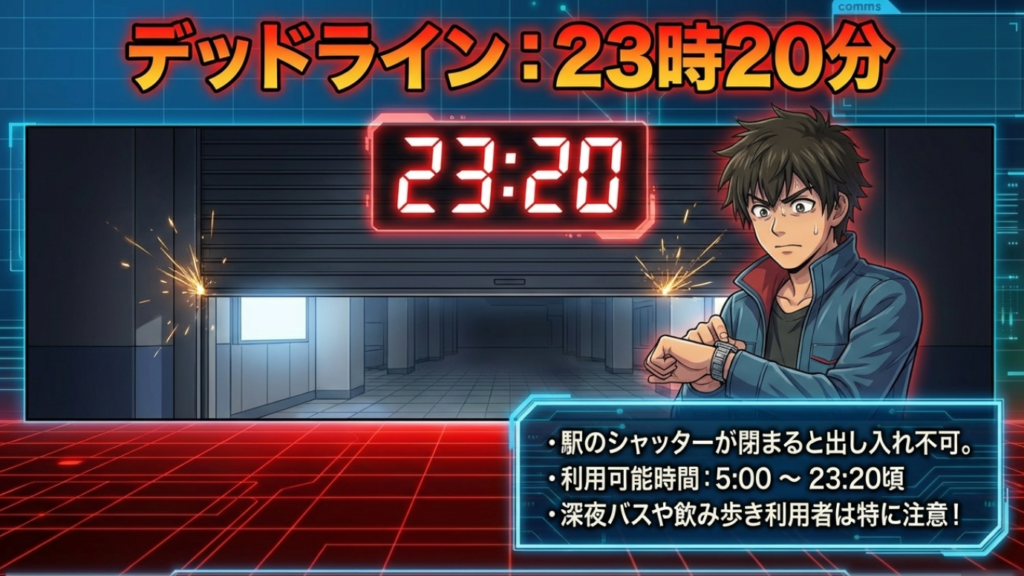 宇和島駅のシャッターが閉まる23:20のデッドラインと利用時間の注意点