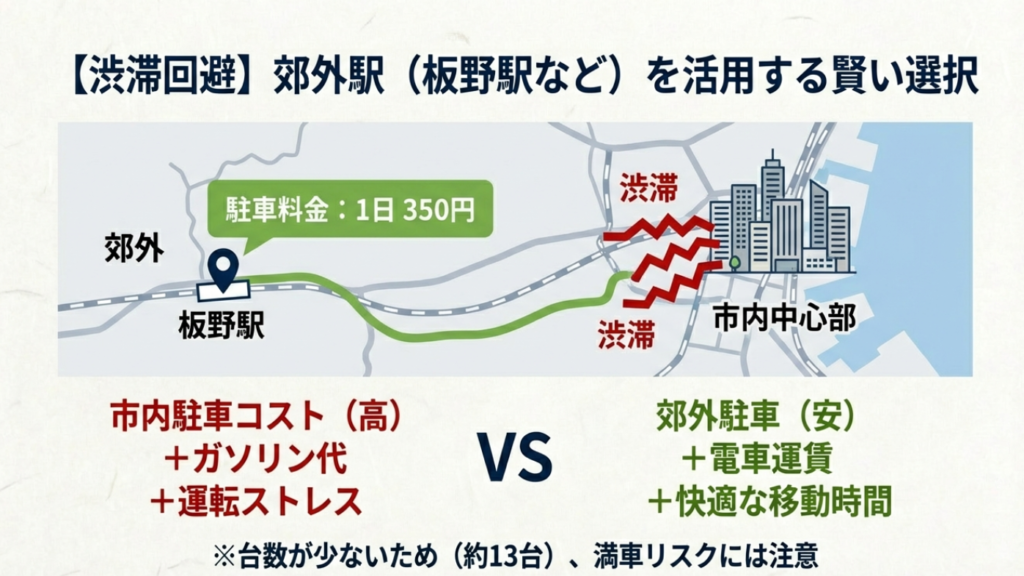 07板野駅パークアンドライド 渋滞回避メリット
