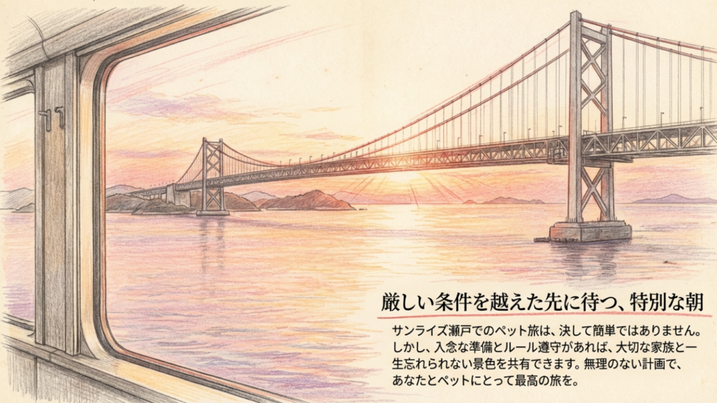 サンライズ瀬戸にペット同伴の基本:料金と個室条件を徹底解説 15 一生忘れられない美しい朝焼け