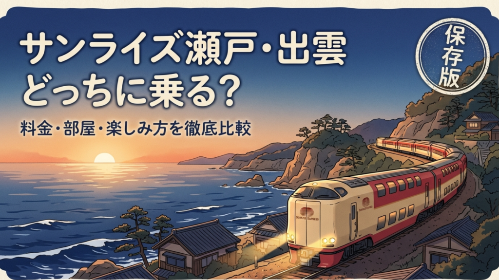 サンライズ瀬戸と出雲はどっち？料金や部屋の違いを徹底比較