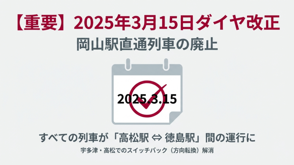 2025年ダイヤ改正の重要お知らせ 2025年3月15日ダイヤ改正による岡山直通列車の廃止