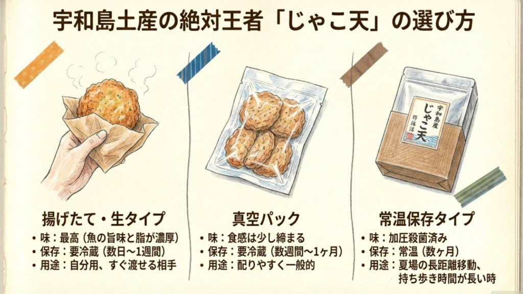 じゃこ天の選び方 宇和島じゃこ天の揚げたてと真空パックの違い