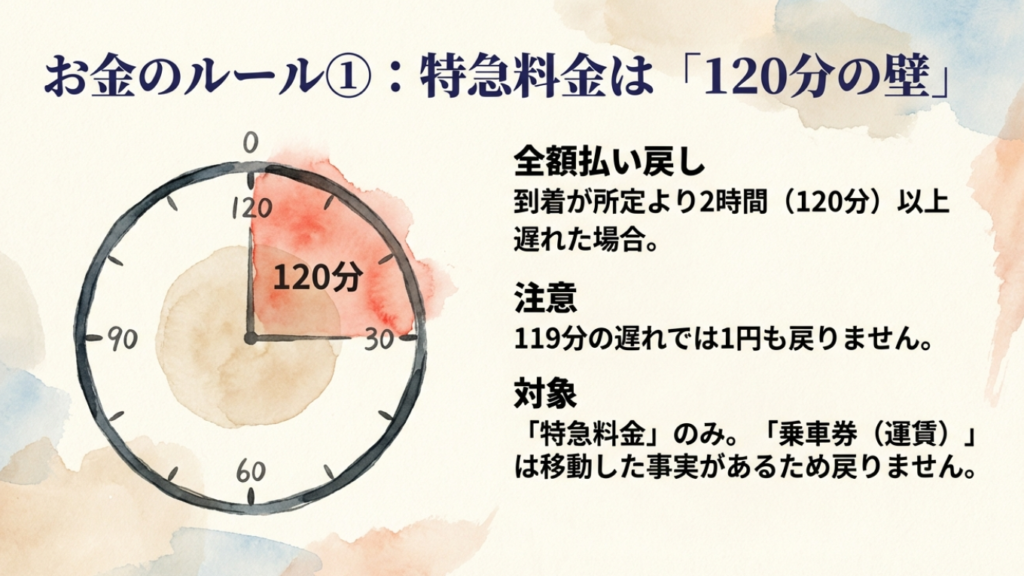 サンライズ瀬戸は遅れやすい?冬場のリスクと払い戻し・振替ガイド 8 特急料金の払い戻しルール 120分以上の遅延で全額返金