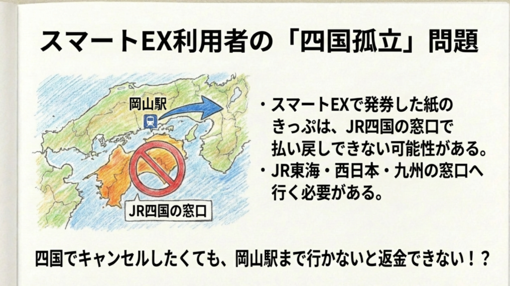 JR四国の払い戻し手数料を完全解説!台風や遅延時の対応も網羅 6 スマートEXで発券した紙の切符はJR四国の窓口で払い戻しできない?