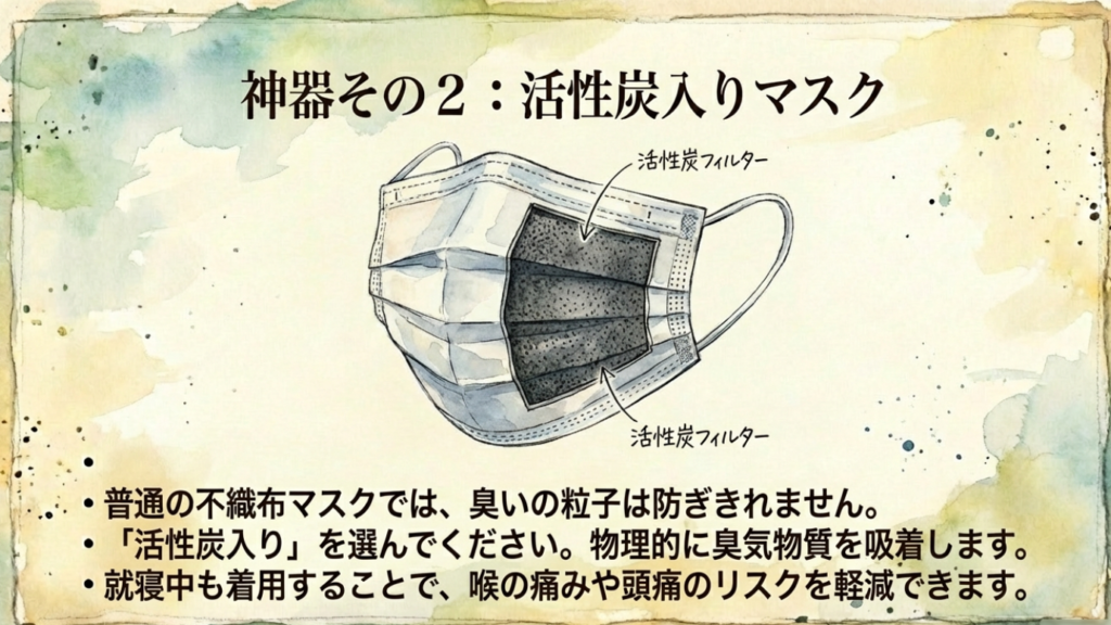 【徹底解説】サンライズ瀬戸の喫煙室は臭い?対策と実態レポート 12 活性炭入りマスクの構造と効果的な理由