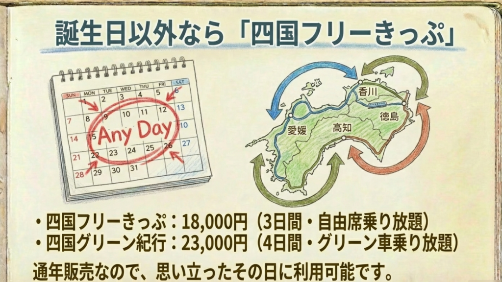 四国4県を鉄道で周遊する四国フリーきっぷのルートイメージマップ