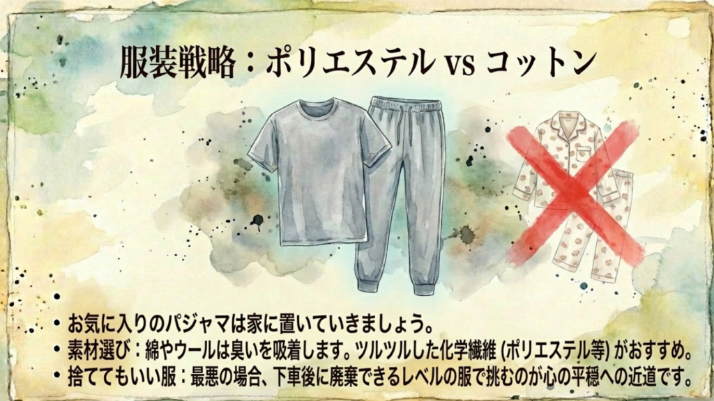 【徹底解説】サンライズ瀬戸の喫煙室は臭い?対策と実態レポート 11 ポリエステルとコットンの臭いのつきにくさ比較