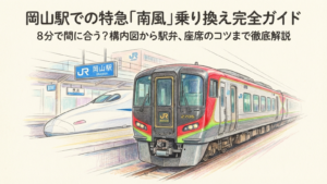 岡山駅で南風へ乗り換え！8分で間に合う？構内図とコツを解説