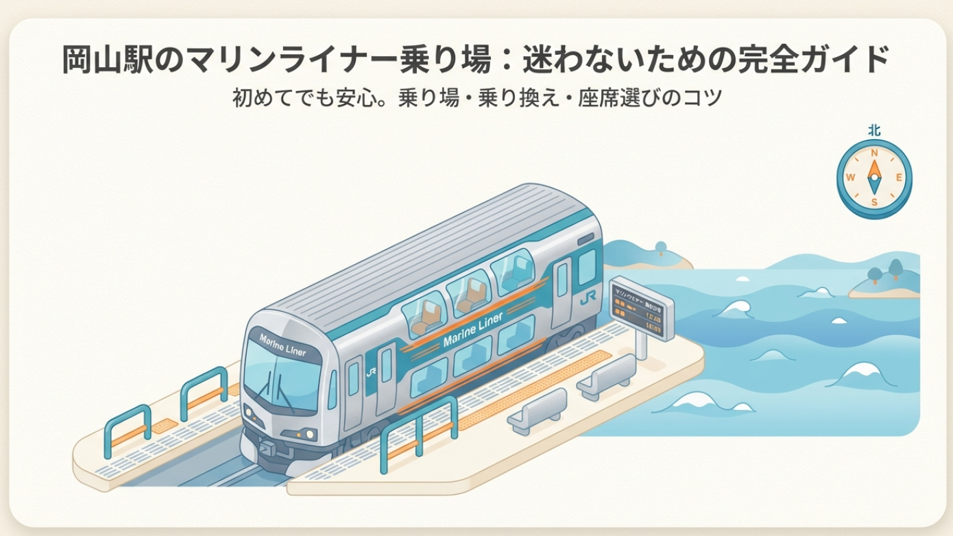 岡山駅のマリンライナー乗り場は何番線？迷わない行き方