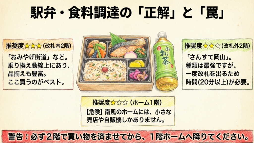 岡山駅は駅弁パラダイス 22 岡山駅南風乗り換え