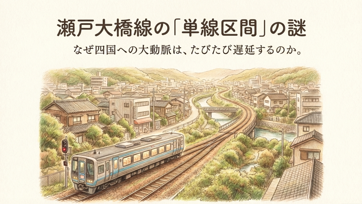 マリンライナーの遅延は瀬戸大橋線の単線区間が原因？複線化の課題