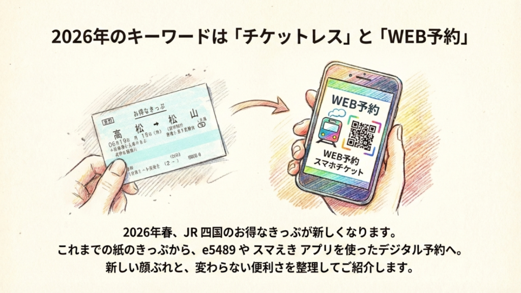 2026年JR四国のキーワード「チケットレス」と「WEB予約」