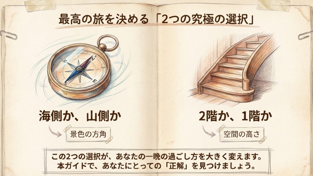 最高の旅を決める2つの究極の選択 海側か山側か、2階か1階か