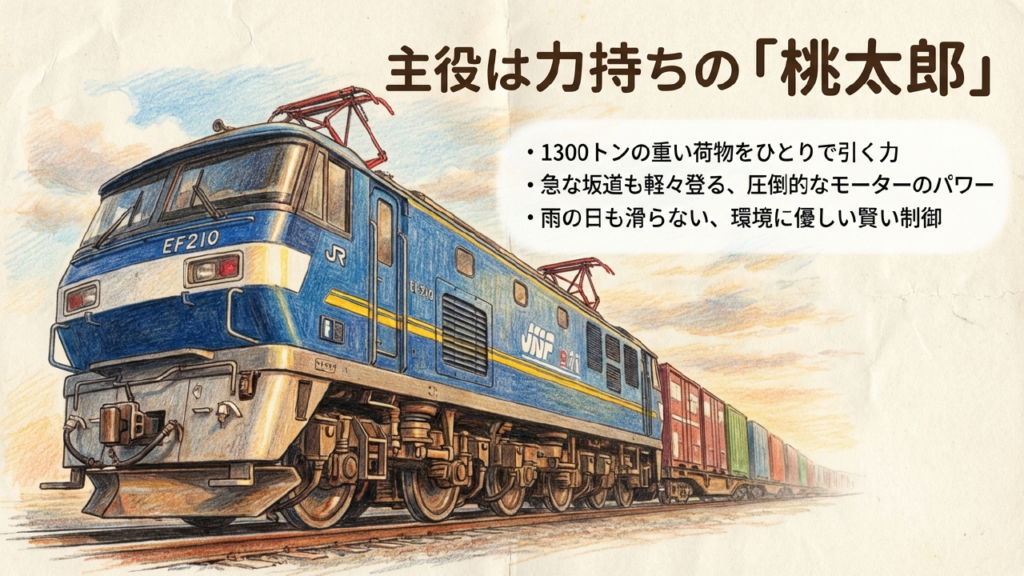 1300トンの荷物を引く力持ちの桃太郎