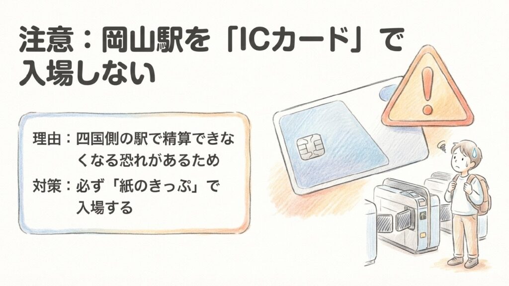 岡山駅をICカードで入場してはいけない理由と対策