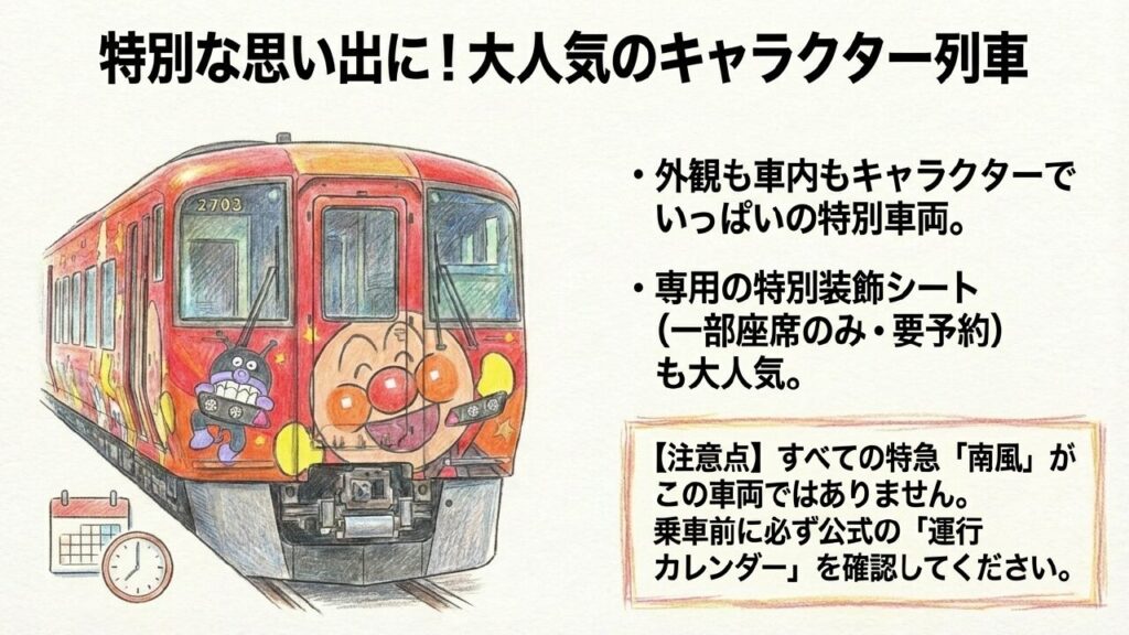 特急南風アンパンマン列車 大人気の特急南風アンパンマン列車