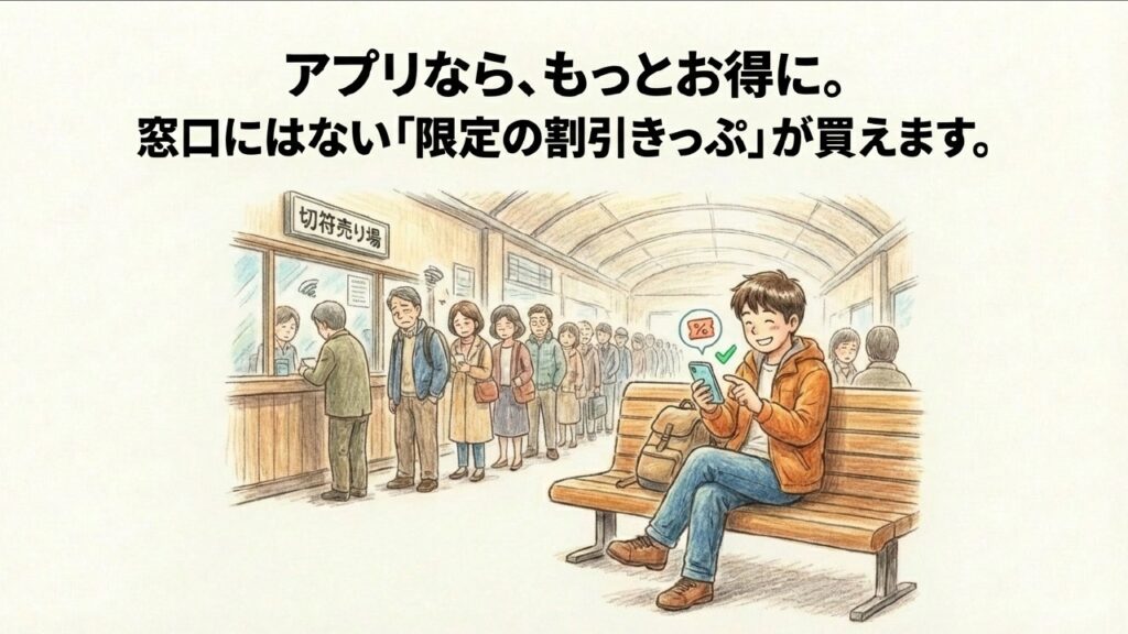 アプリならもっとお得に。窓口にはない限定の割引きっぷが買えます