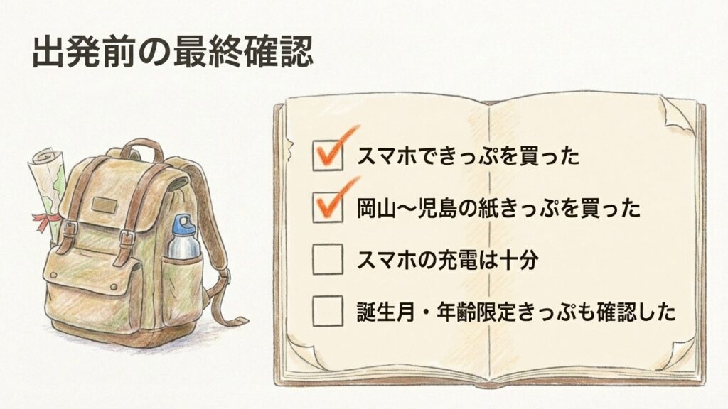 四国旅行出発前の最終確認リストとスマホ充電の注意