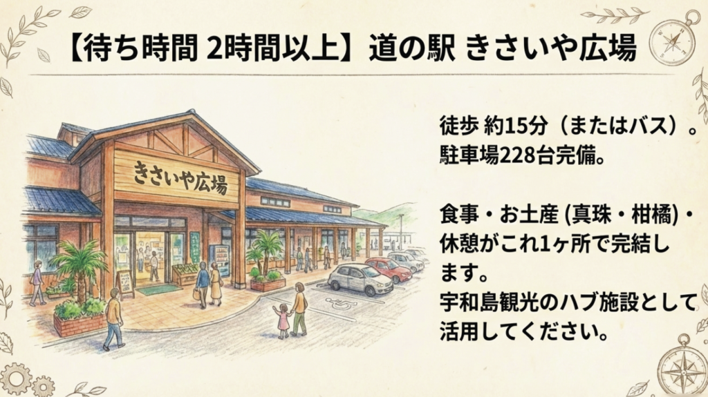 宇和島駅での乗り換え完全ガイド!待ち時間と暇つぶし情報 9 道の駅きさいや広場での食事や休憩の案内