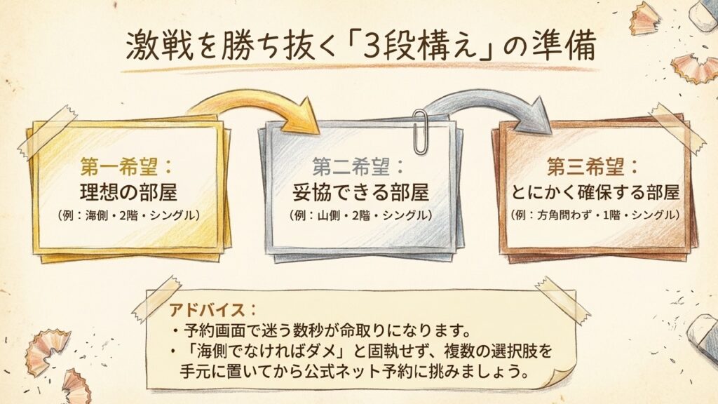 激戦を勝ち抜く3段構えの準備 第一希望から第三希望まで