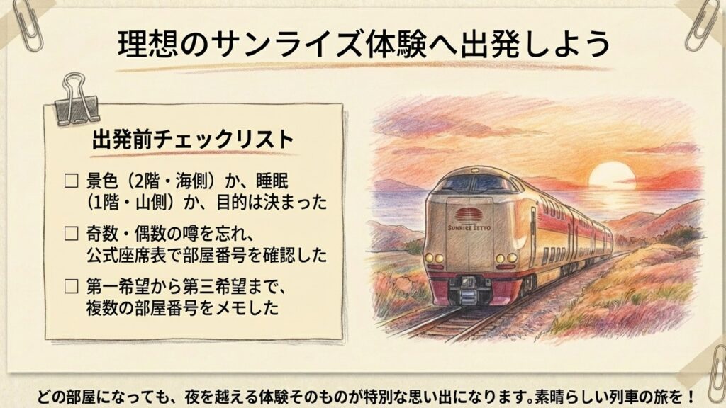 理想のサンライズ体験へ 出発前チェックリスト