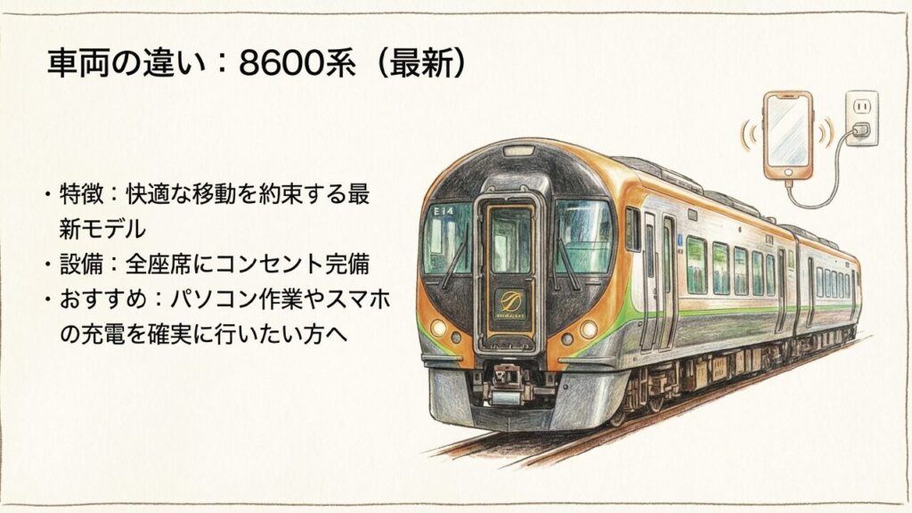 松山駅から岡山駅のしおかぜ予約に関する完全ガイド 1 最新鋭の「8600系」の場合