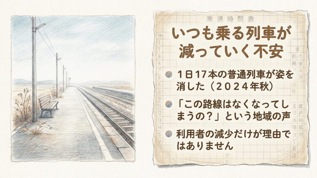 誰もいない無人駅のホームのイラスト