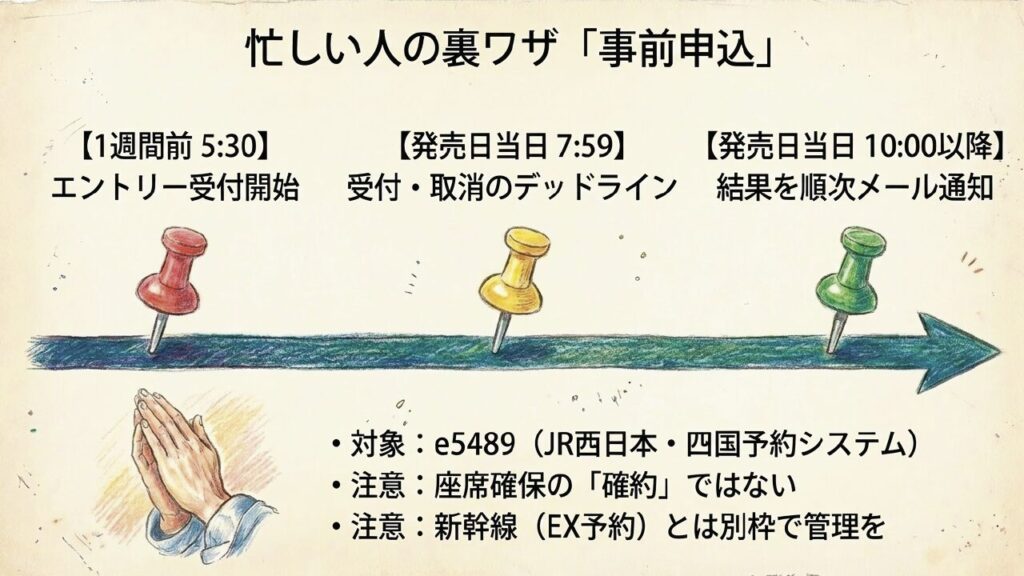 e5489の事前申込サービスの受付時間