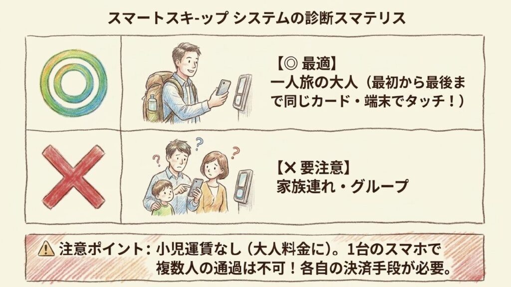 スマート好きっぷの診断。一人旅の大人には最適、家族連れやグループは要注意