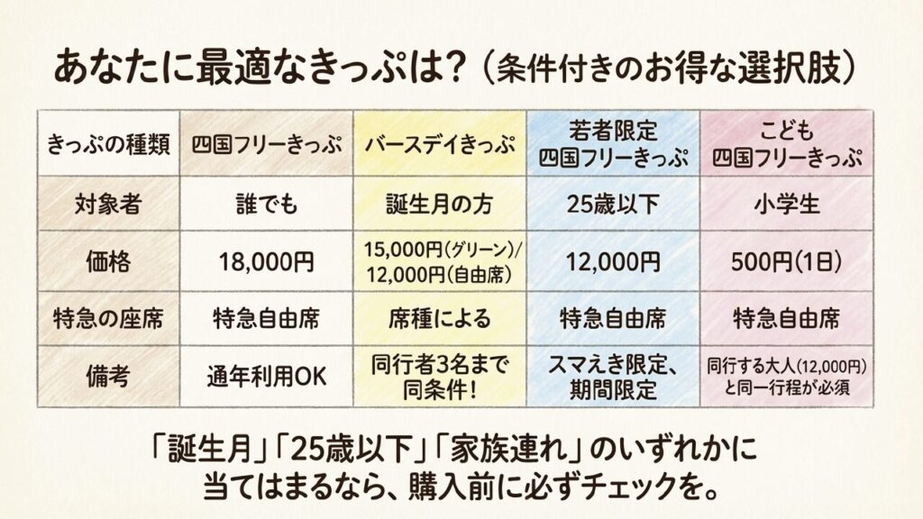 バースデイきっぷなど四国のお得なきっぷ比較 04 shikoku free ticket express