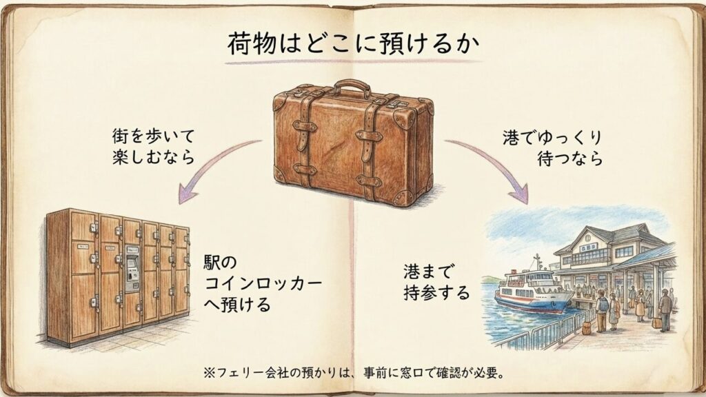 八幡浜駅のコインロッカーと手荷物