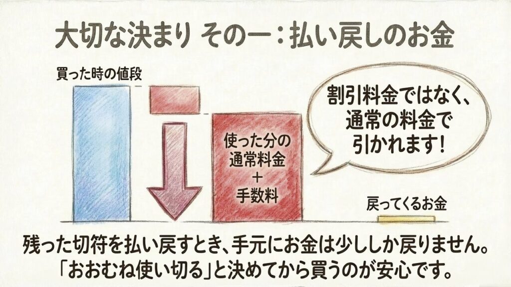 JR四国の6枚回数券はまだ使える?料金・買い方・使い方を詳しく解説 6 大切な決まりその一:払い戻しは割引料金ではなく通常料金で引かれる