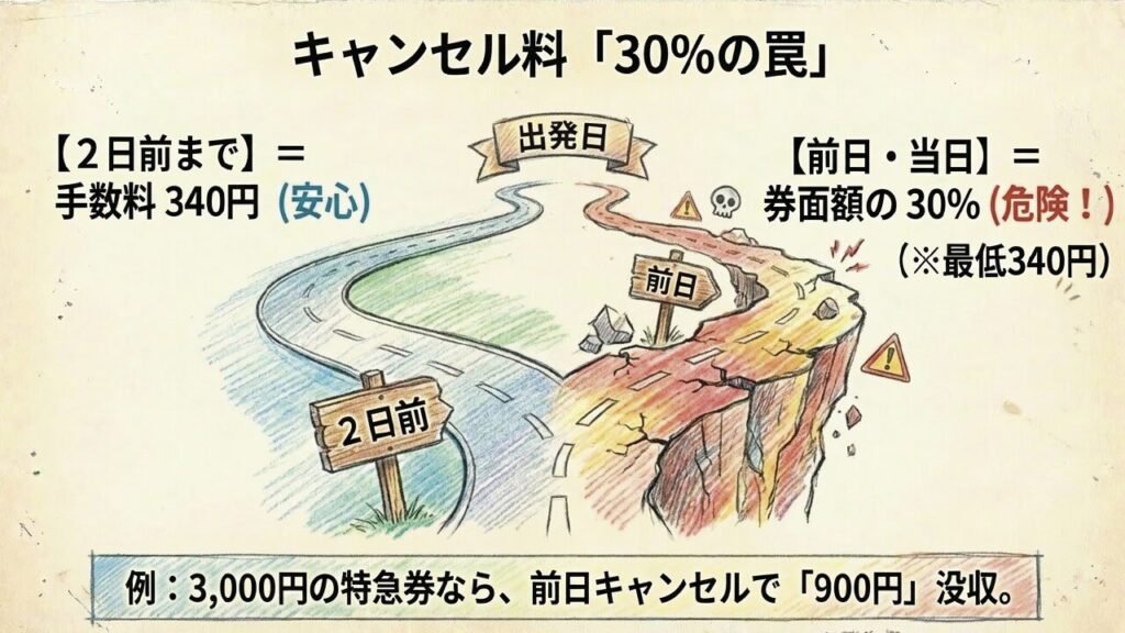 乗車前日以降のキャンセル料30%の罠