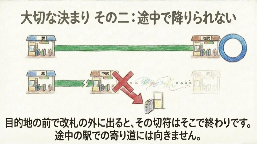 JR四国の6枚回数券はまだ使える?料金・買い方・使い方を詳しく解説 7 大切な決まりその二:途中で降りられない(目的地の前で改札を出ると無効)