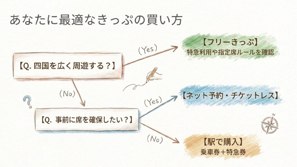 四国周遊や指定席希望に合わせた最適なきっぷの買い方チャート