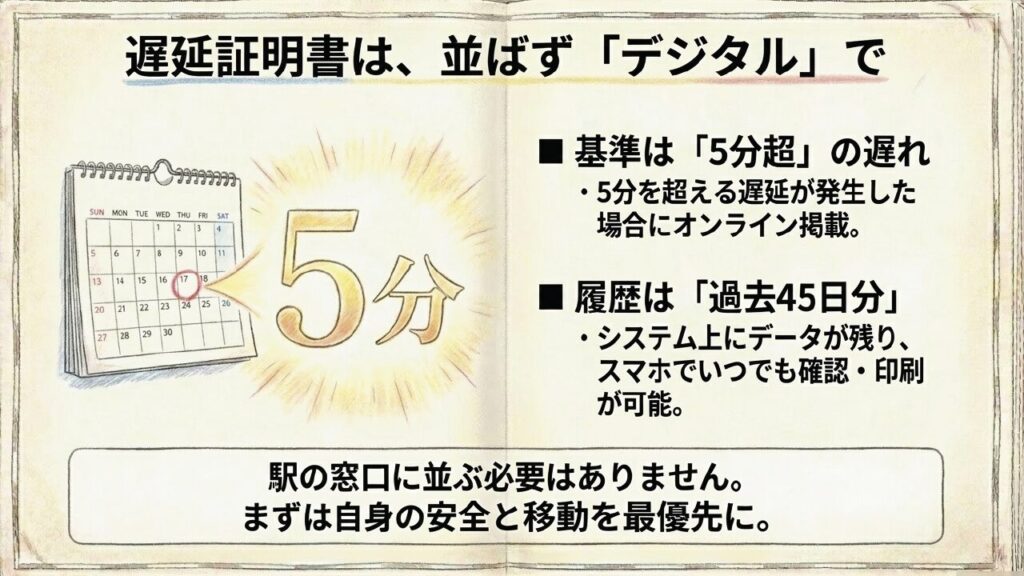5分超の遅れでスマホから取得できるJR四国のデジタル遅延証明書