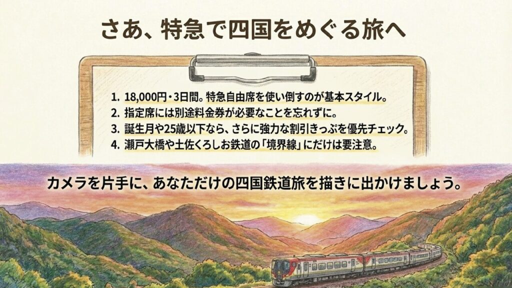 四国フリーきっぷで特急満喫!料金や指定席のルールを徹底解説 3 四国フリーきっぷに関する特急利用のまとめ