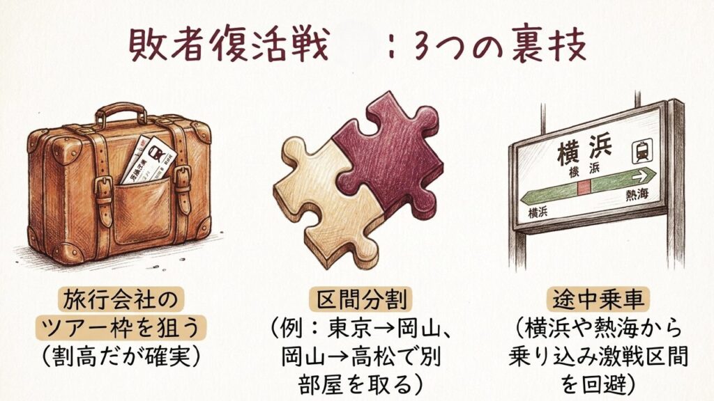 旅行会社ツアー、区間分割、途中乗車の3つの裏技