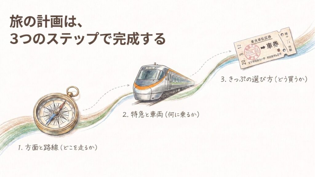 旅の計画を完成させる3つのステップ