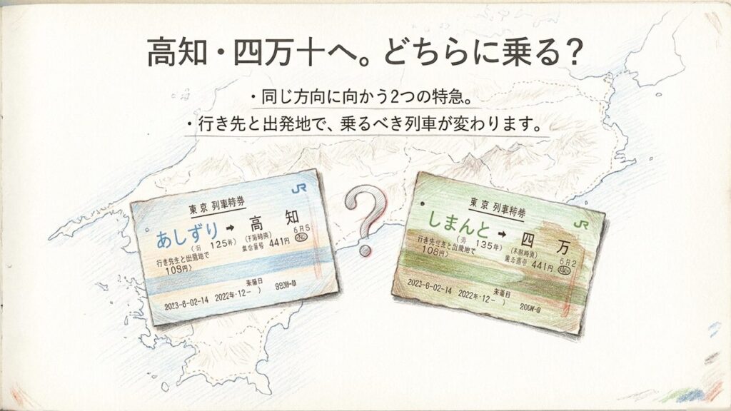 出発地で選ぶ法則 高松出発はしまんと、高知出発はあしずりを選ぶシンプルな法則