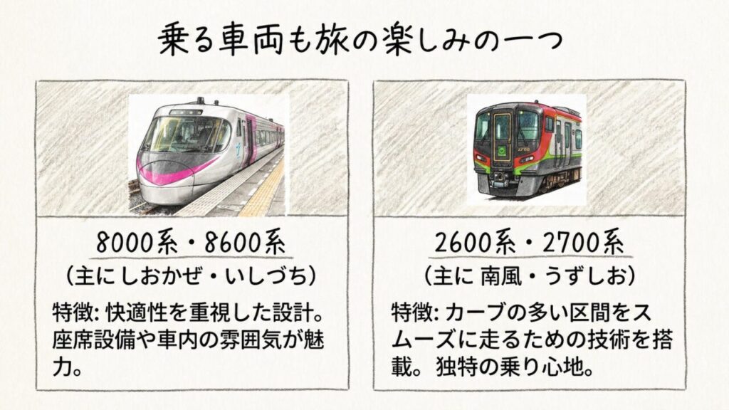 JR四国の特急車両の違いも旅の楽しみ