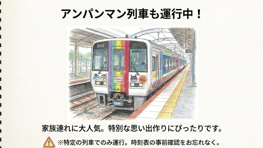 家族連れに人気の特急宇和海アンパンマン列車